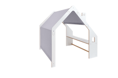 MeowBaby® Casita de Madera Blanca para Niños - Techo Azul - ZuriBoo