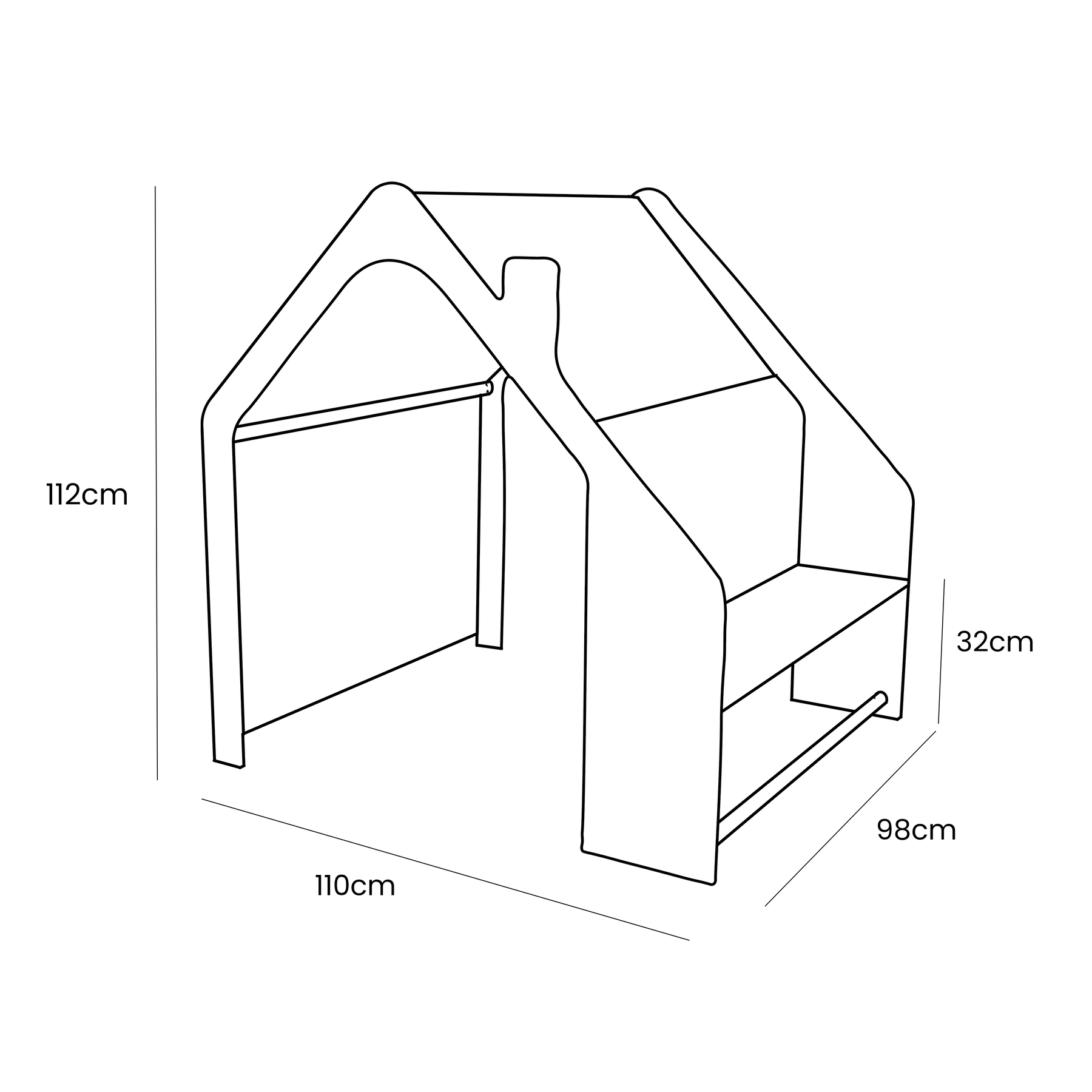 MeowBaby® Casita de Madera Blanca para Niños - Techo Azul - ZuriBoo