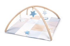Alfombra de actividades para bebé pequeña, 100x100 cm - Azul - ZuriBoo
