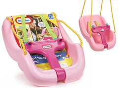 Columpio cómodo y seguro 2 en 1 Little Tikes, paquete de 4, color rosa