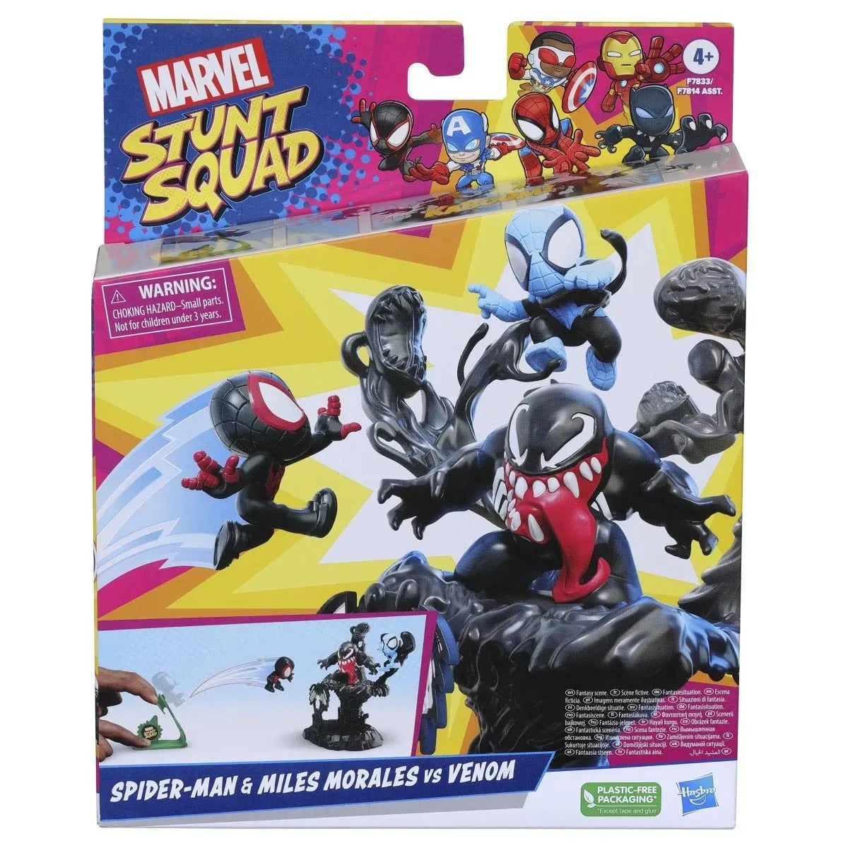 Marvel Stunt Squad Villain Knockdown Spider-Man y Miles Morales vs Venom F7833