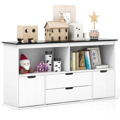Armario Infantil con 4 Cajones para Juguetes Organizador de Almacenamiento para Niños para Habitación Infantil 121 x 33 x 62 cm Blanco