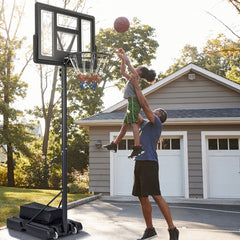 Aro de Baloncesto Portátil Portería Ajustables en Altura de 11 Niveles con Tablero de 110 cm Base Rellenable Bolsa de Pesas para Niños