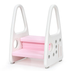 Taburete para Niños Escalera Multiuso con Diseño Antideslizante Reposabrazos Seguros Fácil de Montar Rosa 44 x 39,5 x 61 cm