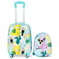 Azul Equipaje de Viaje para Niños Mochila Maleta para Infantil Cáscara Dura con 4 Ruedas