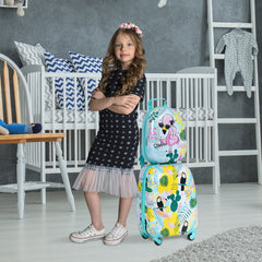 Azul Equipaje de Viaje para Niños Mochila Maleta para Infantil Cáscara Dura con 4 Ruedas