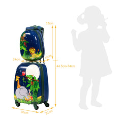 Equipaje de Viaje Infantil con Mochila y Maleta para Niños Azul Marino
