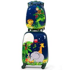 Equipaje de Viaje Infantil con Mochila y Maleta para Niños Azul Marino
