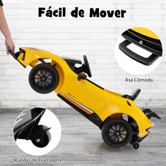 Coche Eléctrico para Niños con Licencia Lamborghini Coche Deportivo 12V con Control Remoto Luces LED Música Bocina Arranque Suave Amarillo