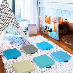 Cojines Cuadrados para Niños Impermeables con Empuñadura Ergonómica para Ejercitar las Habilidades Cognitivas Azul