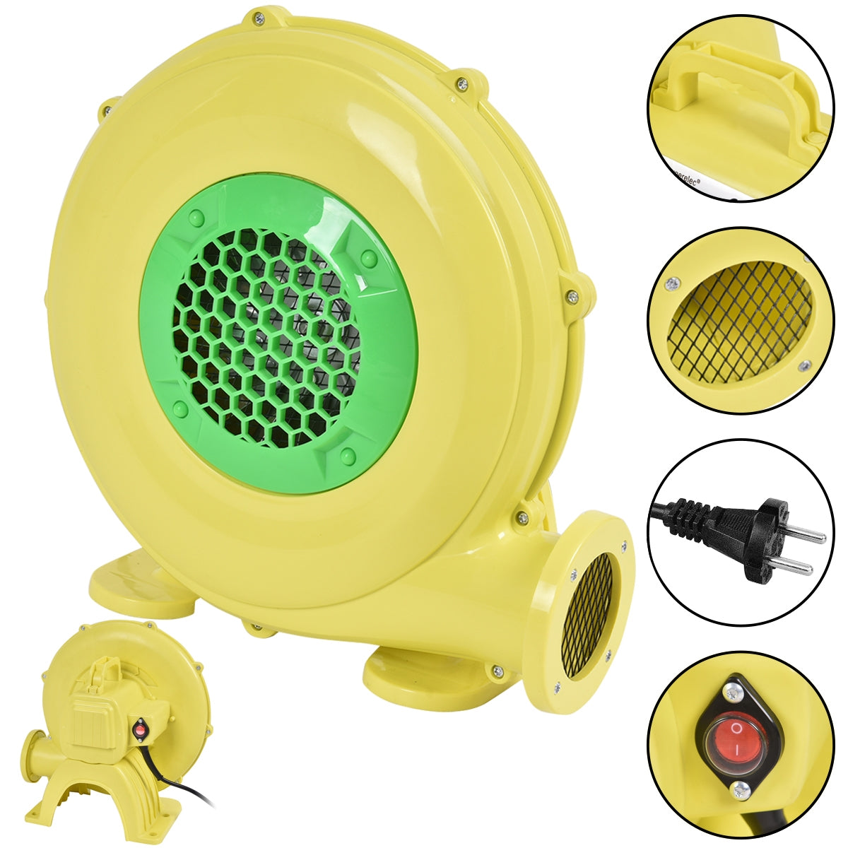 350W Ventilador de Aire para Castillo Hinchable Soplador Bomba de Aire Eléctrico para Juguetes Inflables