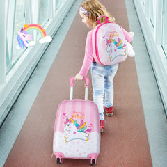 Equipaje de Viaje con Mochila Maleta con 4 Rueda Giratorias de 360° Maleta para Niños