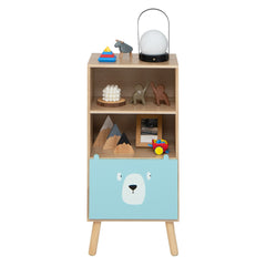 Estantería Infantil de 3 Niveles Librería con Cajones y Compartimentos para Juguetes y Libros Organizador para Exhibir 40,5 x 29 x 85 cm