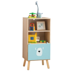 Estantería Infantil de 3 Niveles Librería con Cajones y Compartimentos para Juguetes y Libros Organizador para Exhibir 40,5 x 29 x 85 cm