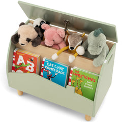 Estantería de Juguetes de Madera con Almacenamioneto Baúl de Juguetes para Niños Estante Expositor Librería Infantil 60 x 30 x 44 cm Verde