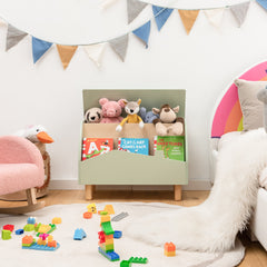 Estantería de Juguetes de Madera con Almacenamioneto Baúl de Juguetes para Niños Estante Expositor Librería Infantil 60 x 30 x 44 cm Verde