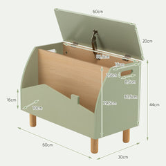 Estantería de Juguetes de Madera con Almacenamioneto Baúl de Juguetes para Niños Estante Expositor Librería Infantil 60 x 30 x 44 cm Verde