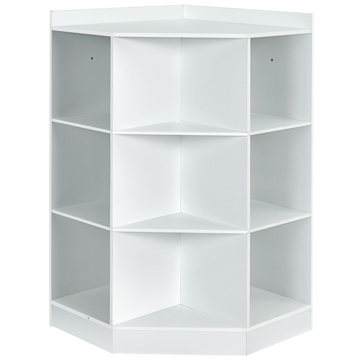 Estantería Infantil Madera de 9 Cubos y 3 Cestas de Colores Organizador de Esquina para Juguetes y Libros 81 x 61 x 94 cm Blanco