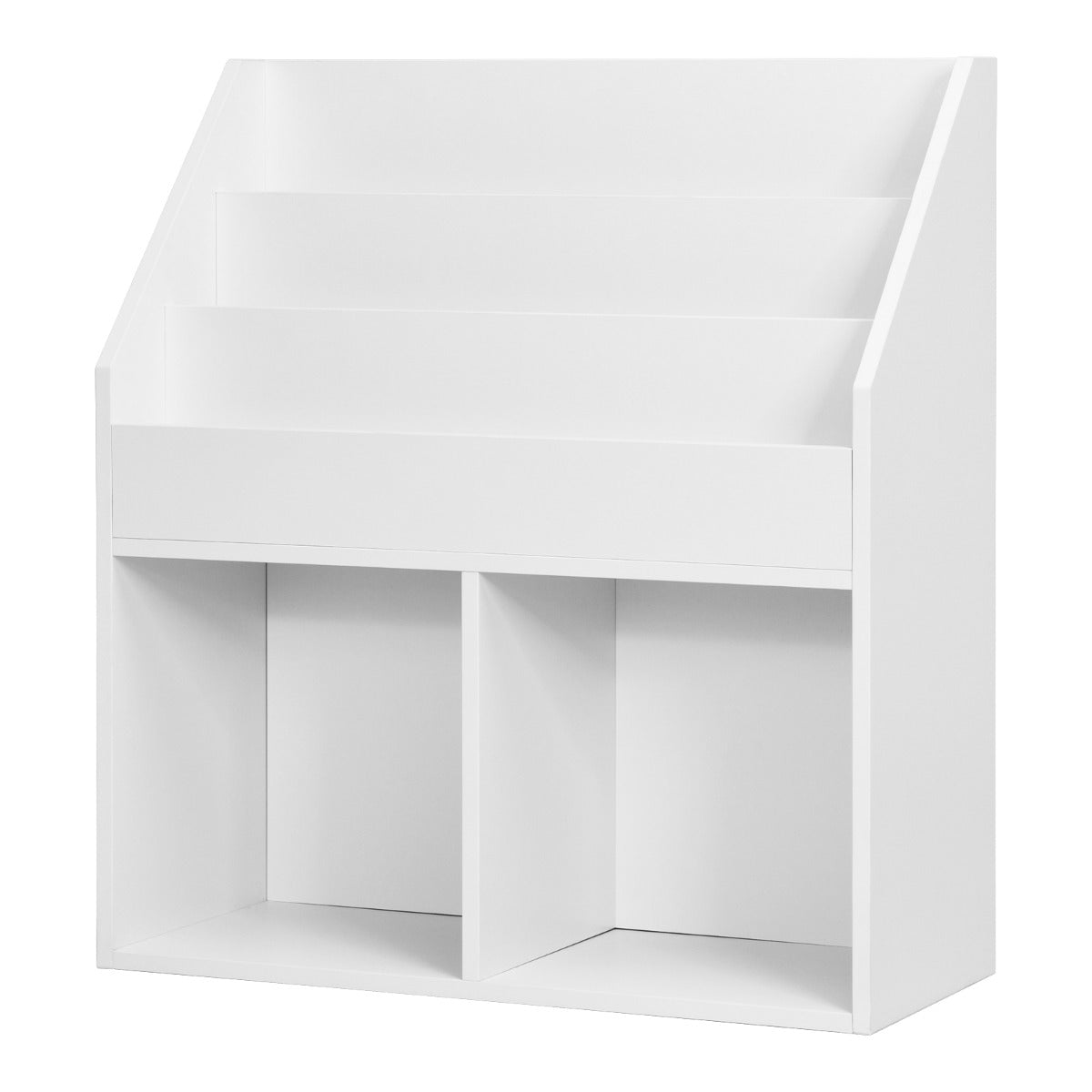 2 en 1 Estantería Infantil con 3 Compartimentos Estantería de Juguetes con Estantes Abiertos para Aula Hogar Jardín 70 x 30 x 80 cm Blanco
