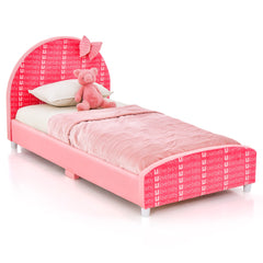 Cama para Niños Estructura de Cama Infantil con Cabecera y Estribo Blandos para Niñas con 6 Pies Regulables Estables 152 x 77 x 70 cm Rosa