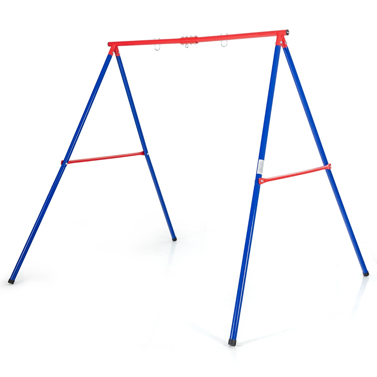 Estructura de Metal para Columpio en Forma A Extra Grande en Acero Resistente con Palos 2 Maneras de Colgarla Aguanta 200 kg Rojo y Azul