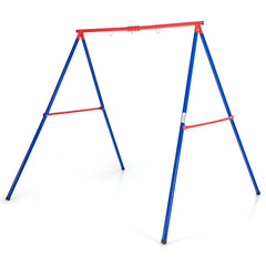Estructura de Metal para Columpio en Forma A Extra Grande en Acero Resistente con Palos 2 Maneras de Colgarla Aguanta 200 kg Rojo y Azul