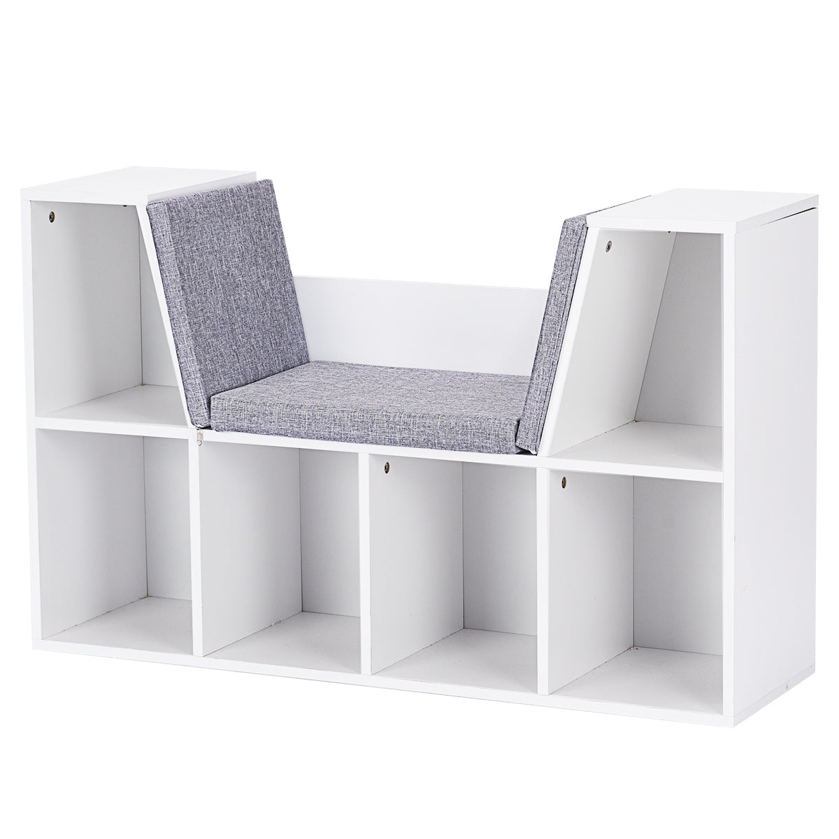 Librería Estantería para Libros con Asiento Biblioteca Mueble Infantil en Hogar 102,5 x 30 x 63,5 cm