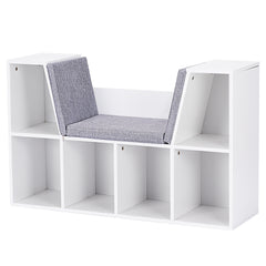Librería Estantería para Libros con Asiento Biblioteca Mueble Infantil en Hogar 102,5 x 30 x 63,5 cm