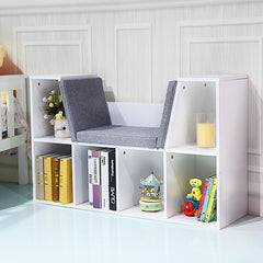 Librería Estantería para Libros con Asiento Biblioteca Mueble Infantil en Hogar 102,5 x 30 x 63,5 cm