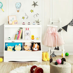 Organizador de Juguetes Armario de Juguetes para Niños con Compartimientos Estantería Multiuso de Almacenamiento Blanco 67 x 40 x 62 cm