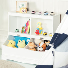 Organizador de Juguetes Armario de Juguetes para Niños con Compartimientos Estantería Multiuso de Almacenamiento Blanco 67 x 40 x 62 cm