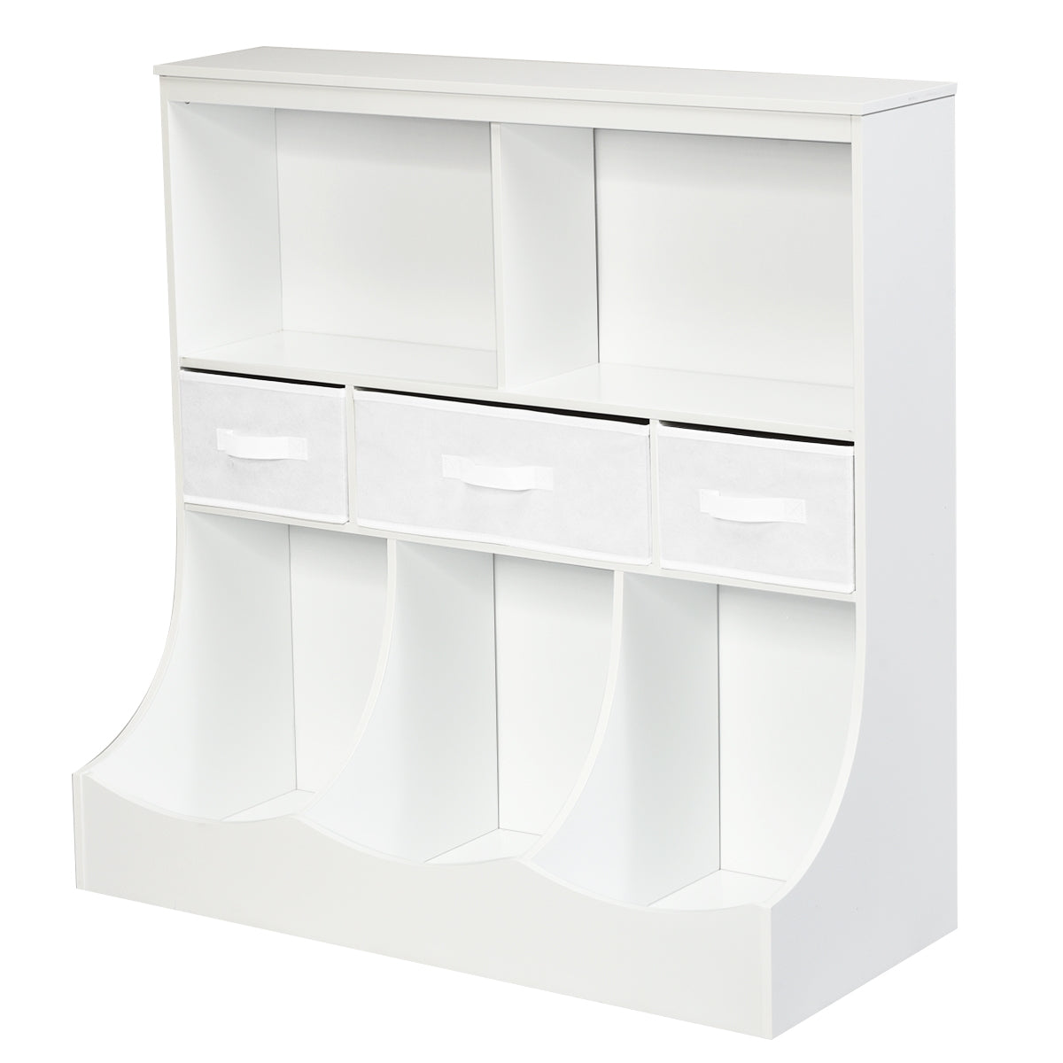 Estante con Compartimientos y Cajones para Juguete Almacenamiento Estantería para Niños Organizador para Habitación Blanco 93 x 40 x 94 cm