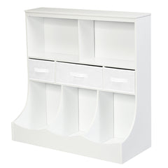 Estante con Compartimientos y Cajones para Juguete Almacenamiento Estantería para Niños Organizador para Habitación Blanco 93 x 40 x 94 cm