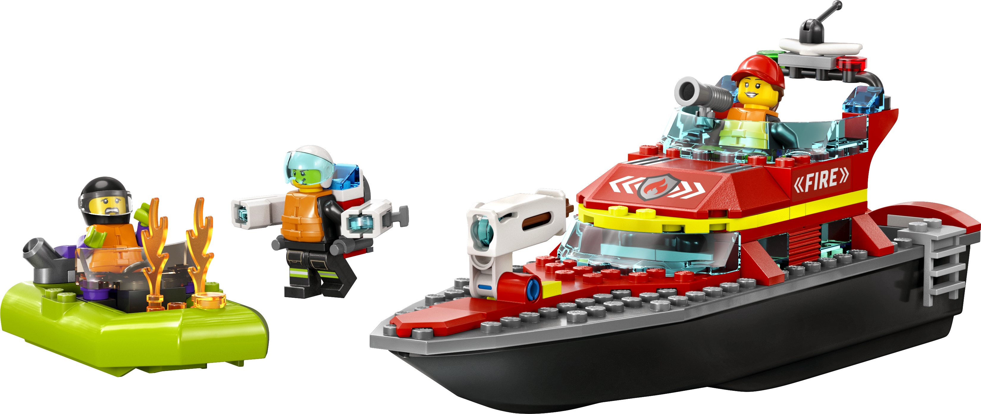 Barco De Rescate Contra Incendios De Lego City
