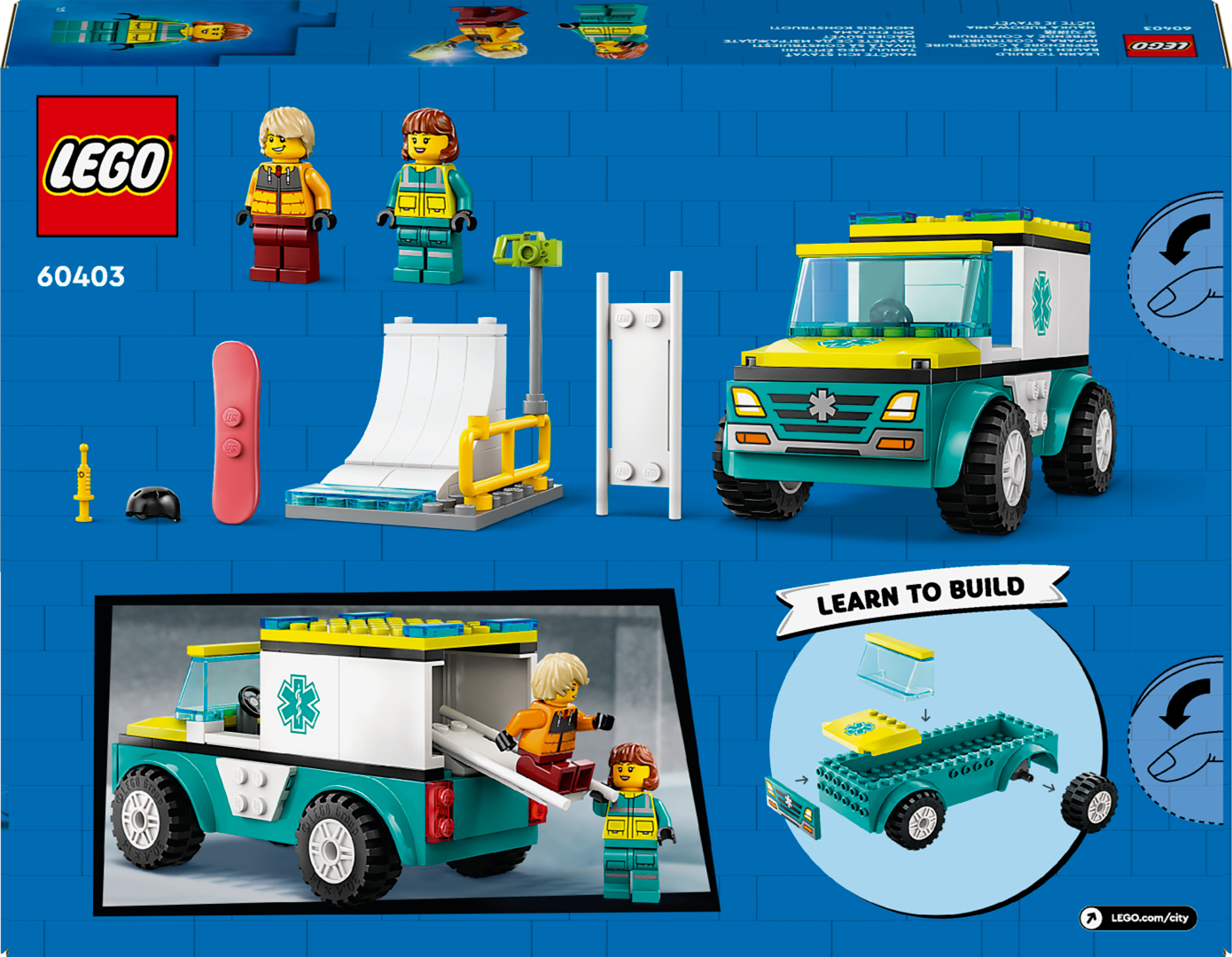 Ambulancia De Emergencia Y Snowboarder De Lego City