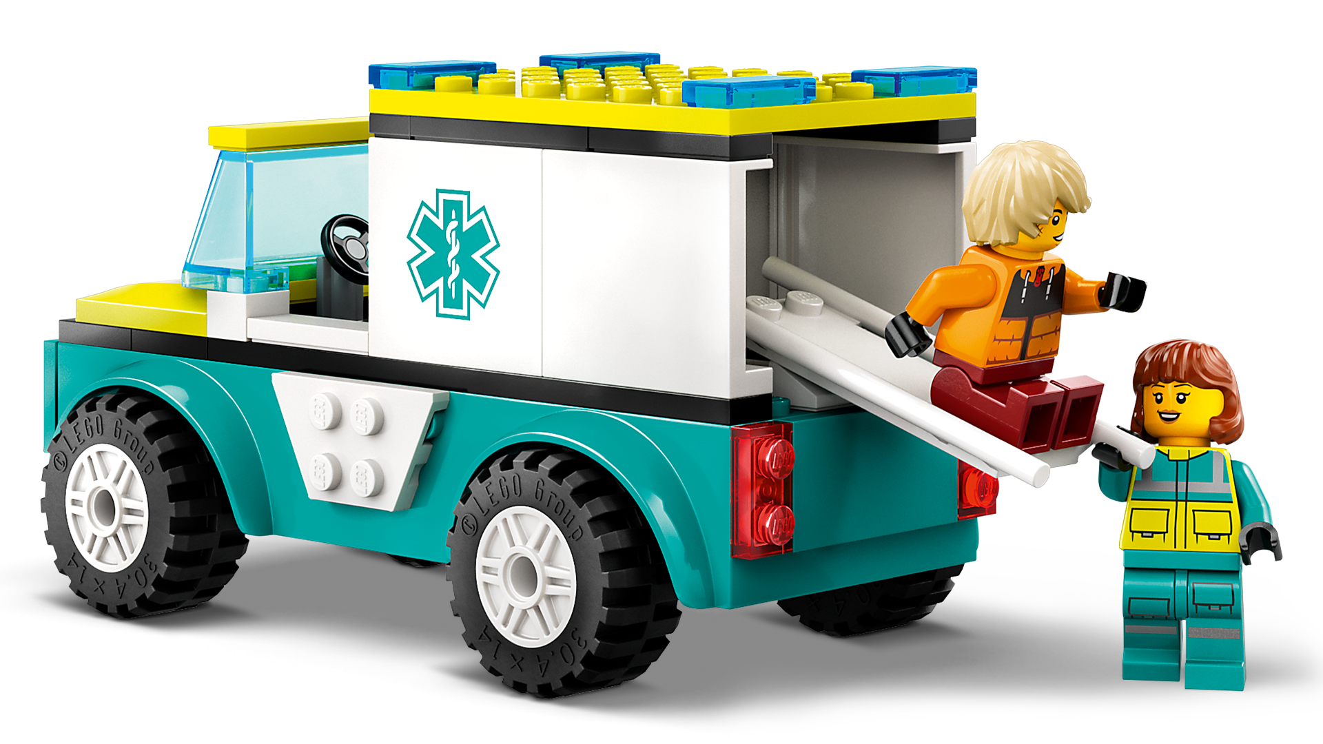 Ambulancia De Emergencia Y Snowboarder De Lego City