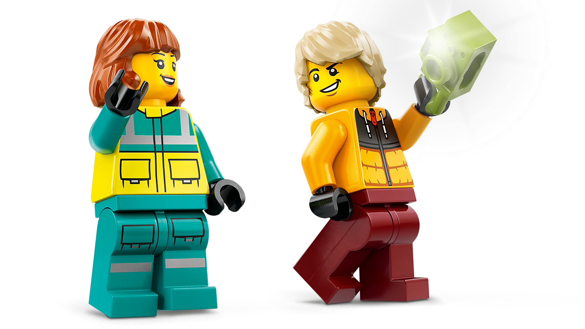 Ambulancia De Emergencia Y Snowboarder De Lego City