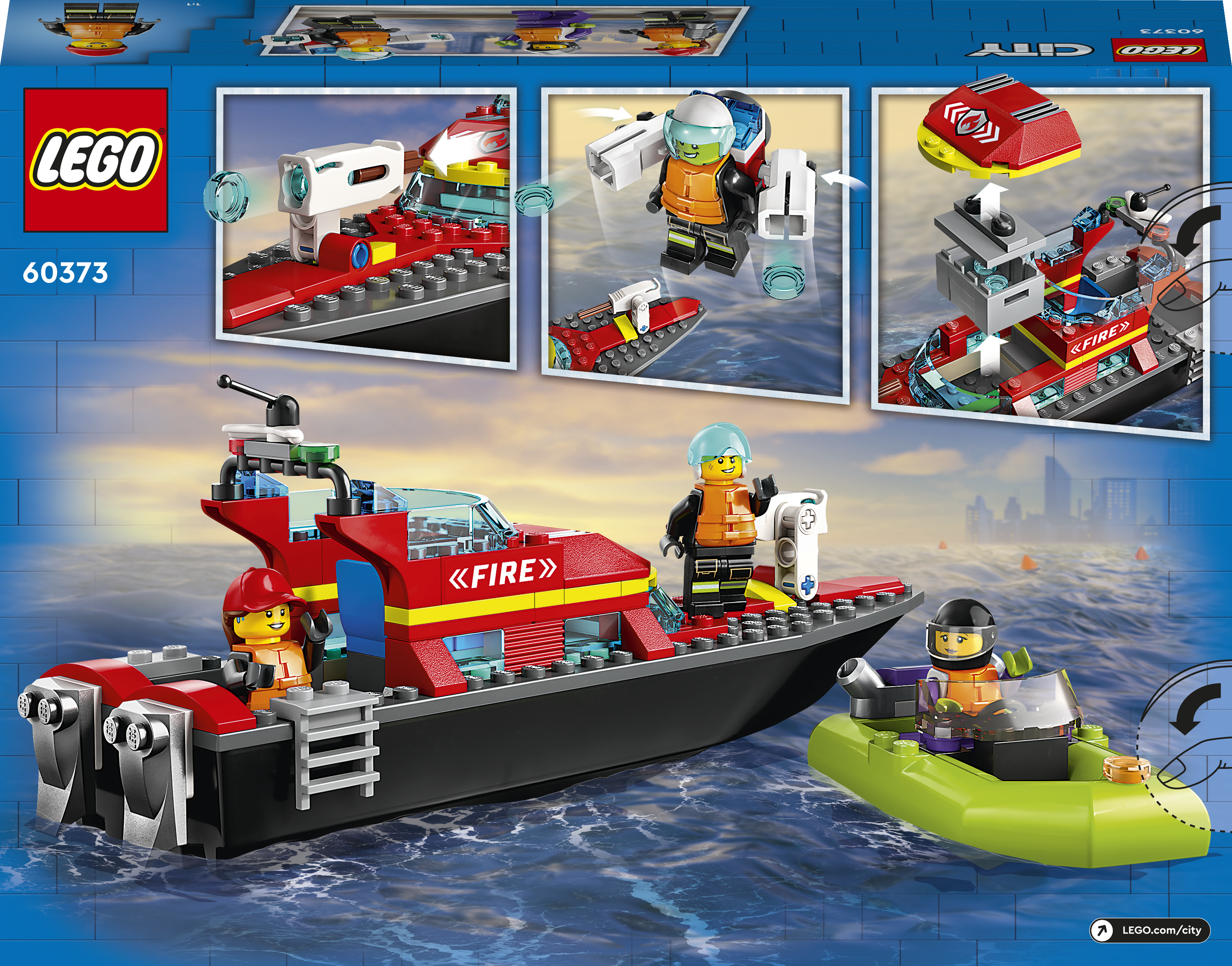 Barco De Rescate Contra Incendios De Lego City