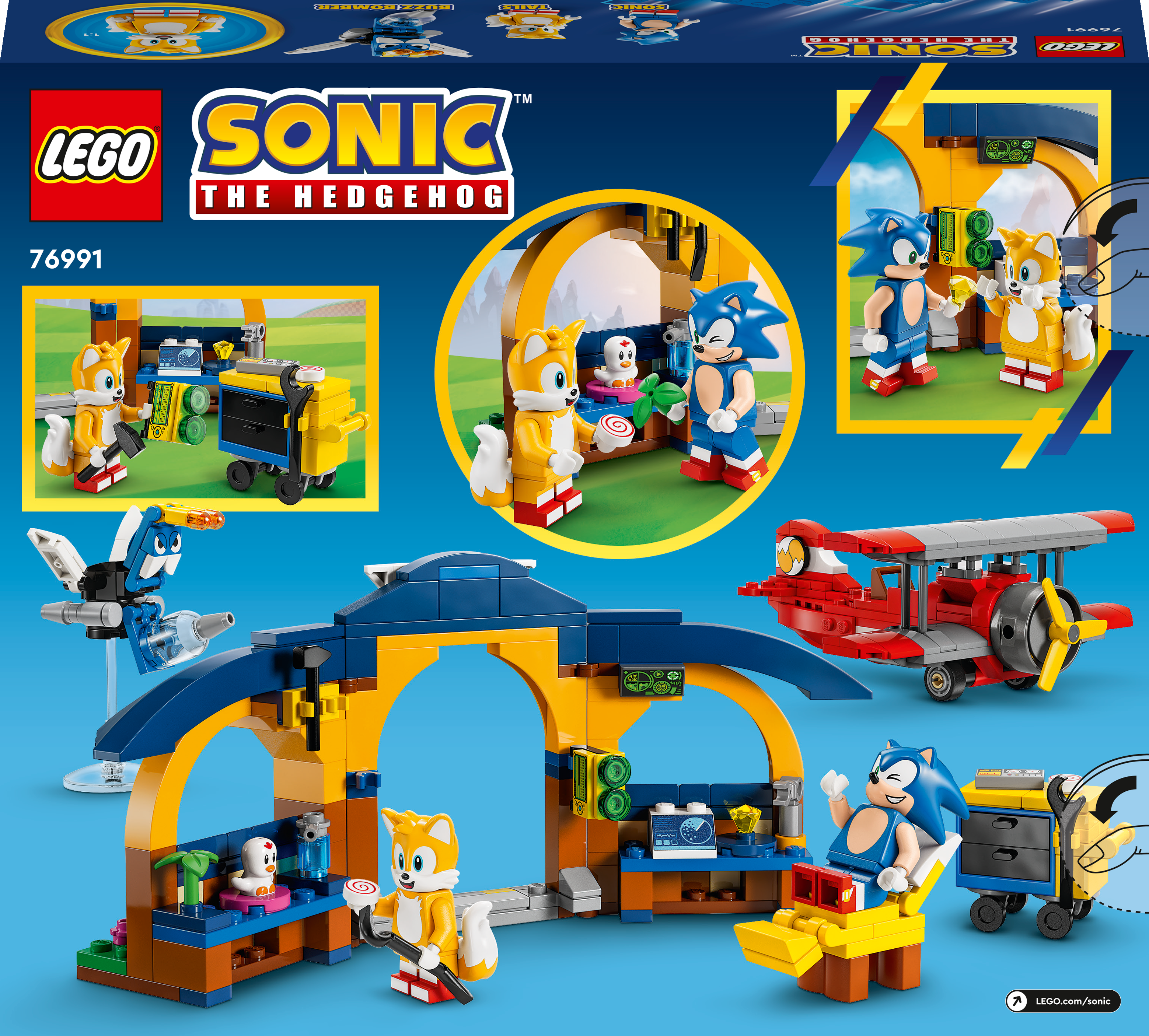 Taller de LEGO Sonic the Hedgehog Tails y avión Tornado