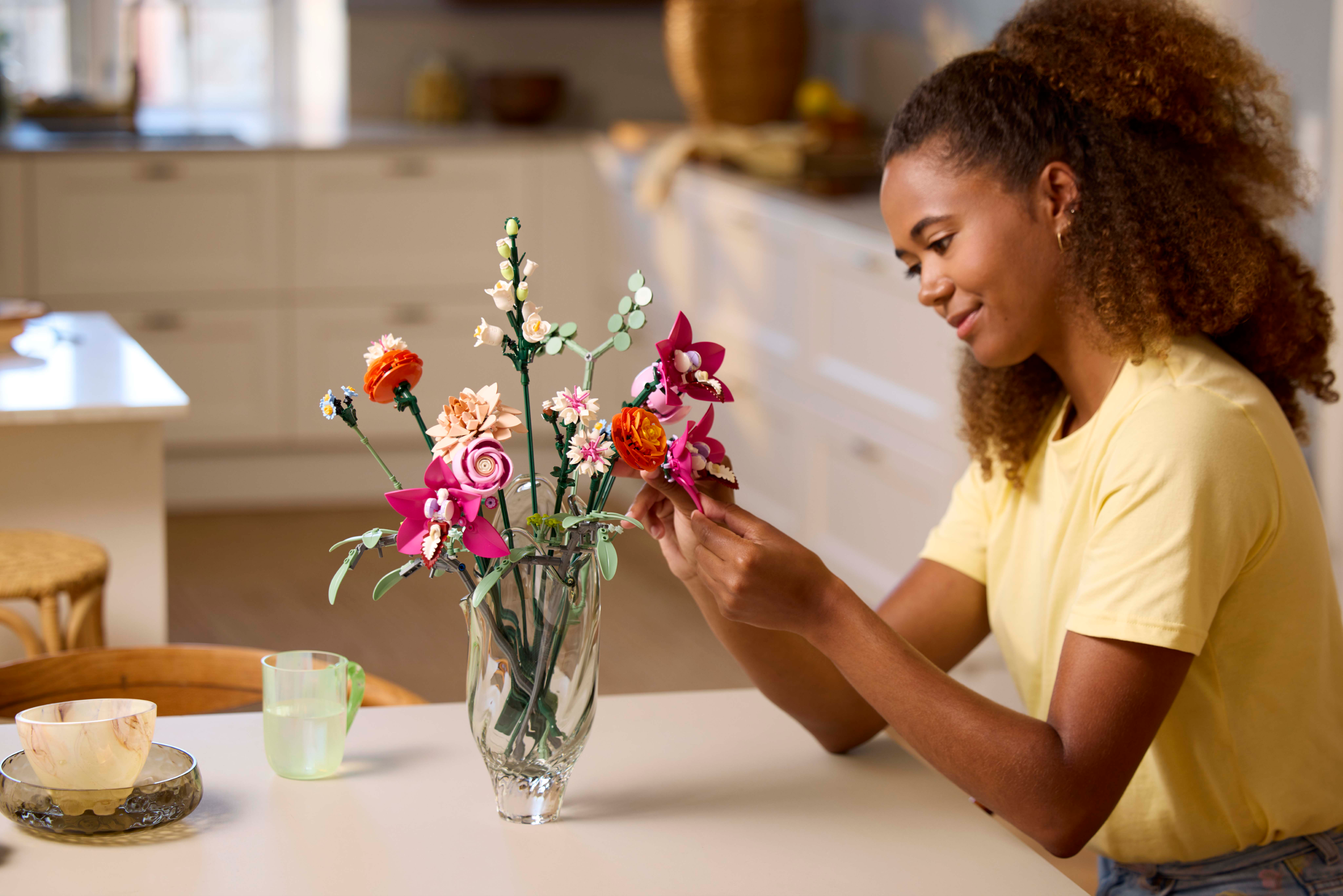 Bonito Ramo De Flores Rosas De Lego Botanicals