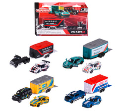 Coche De Carreras Majorette + Remolque