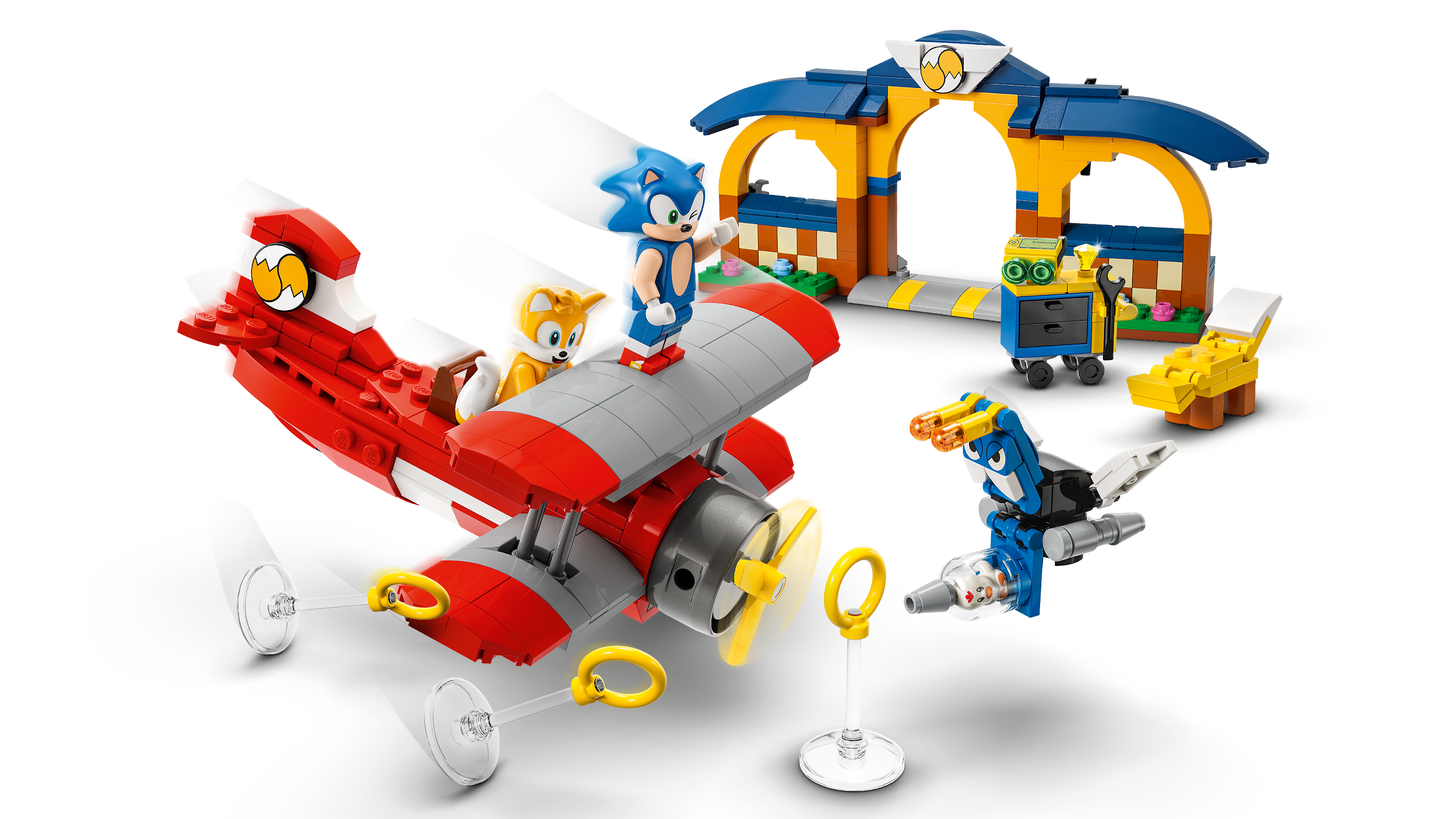 Taller de LEGO Sonic the Hedgehog Tails y avión Tornado