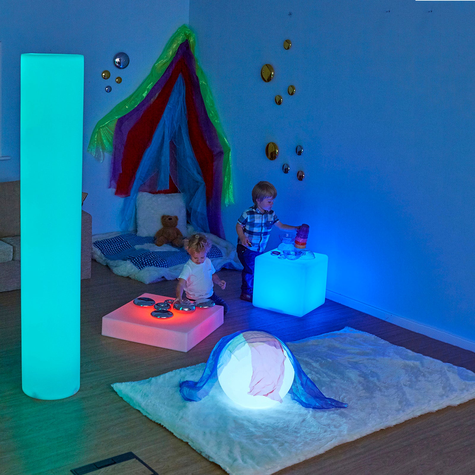 Tubo Cilíndrico De Brillo Con Iluminación Sensorial Gigante Tts