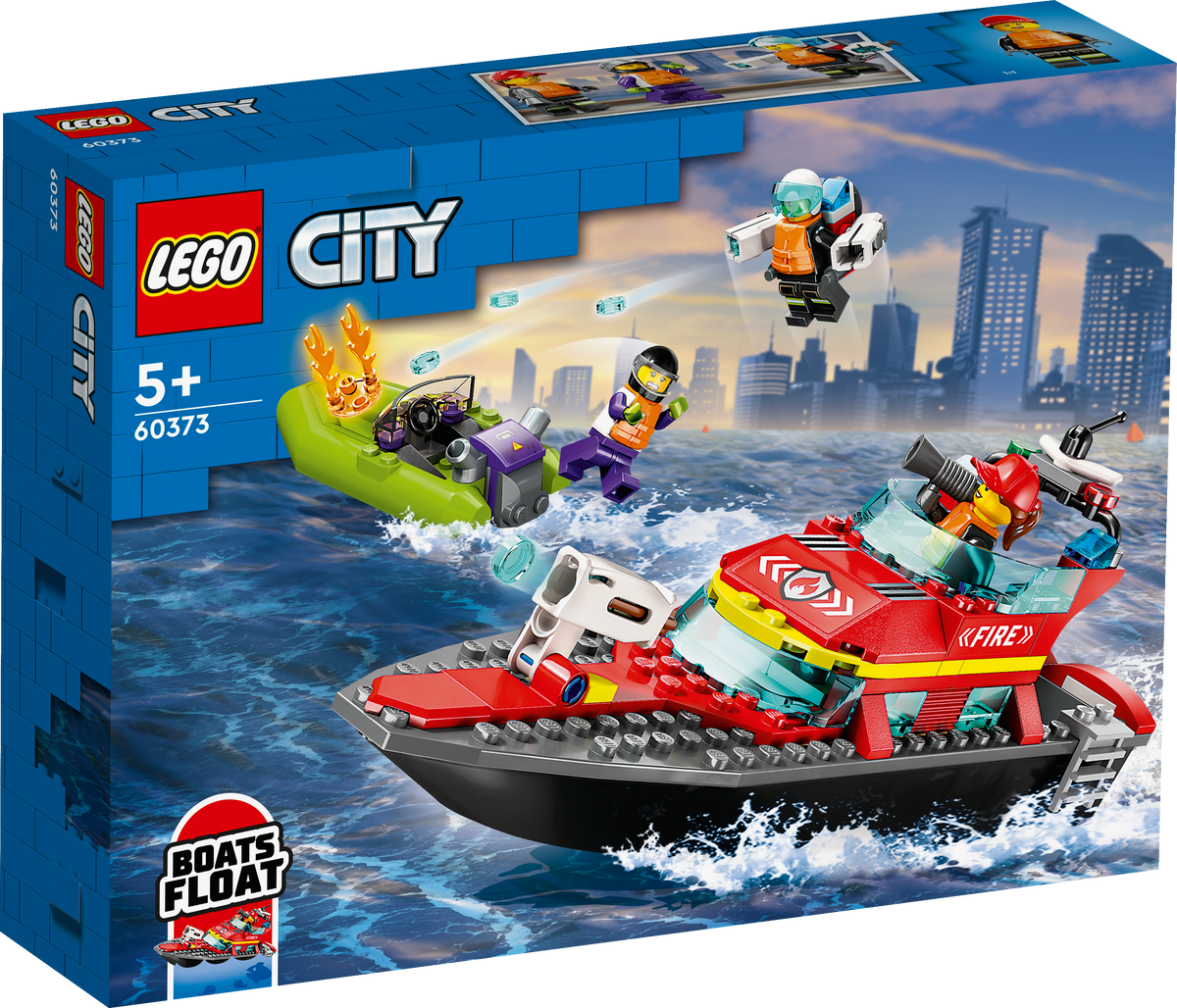 Barco De Rescate Contra Incendios De Lego City