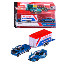 Coche De Carreras Majorette + Remolque