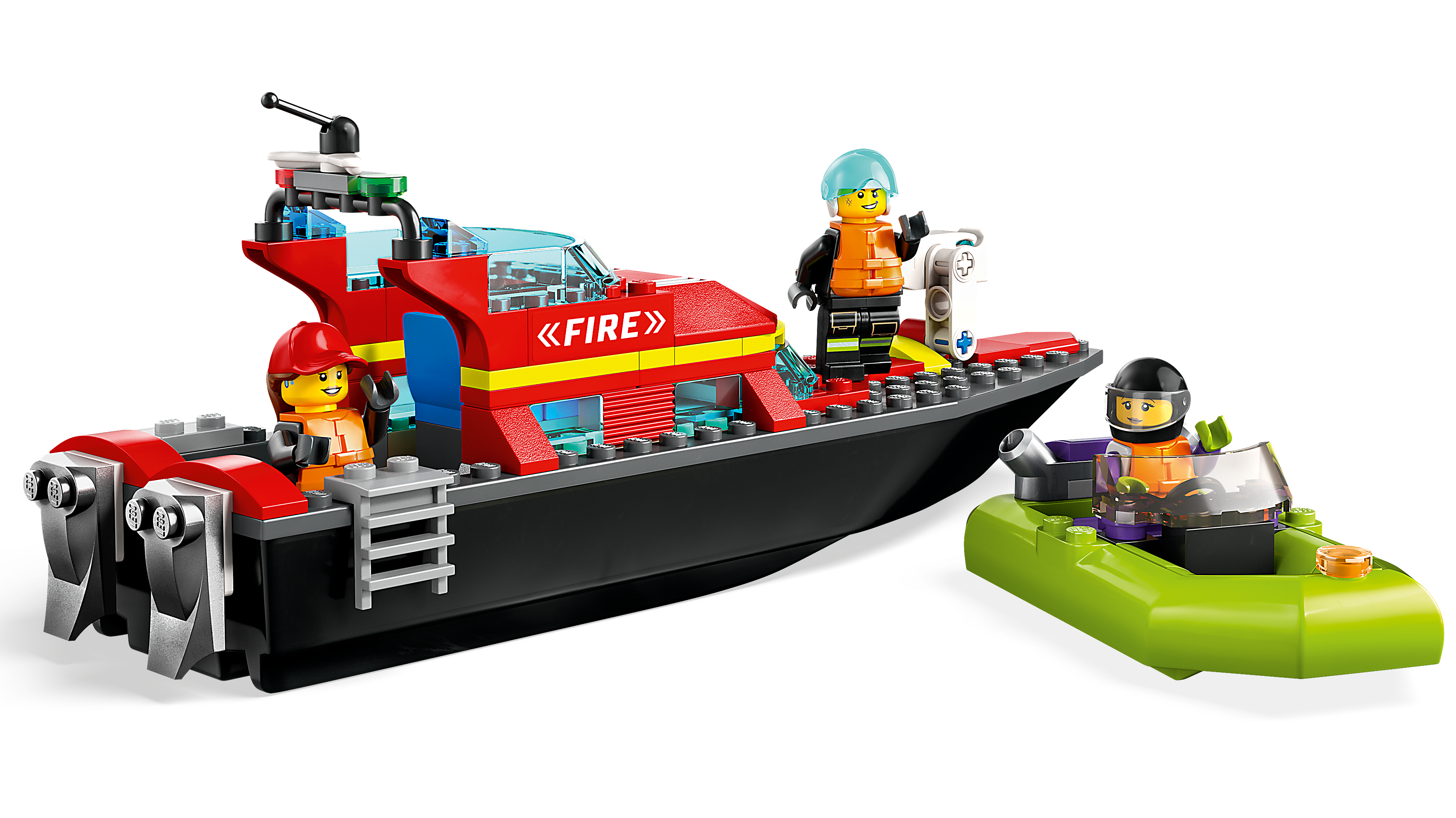 Barco De Rescate Contra Incendios De Lego City