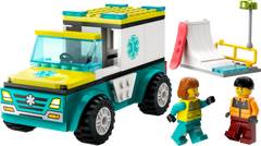 Ambulancia De Emergencia Y Snowboarder De Lego City