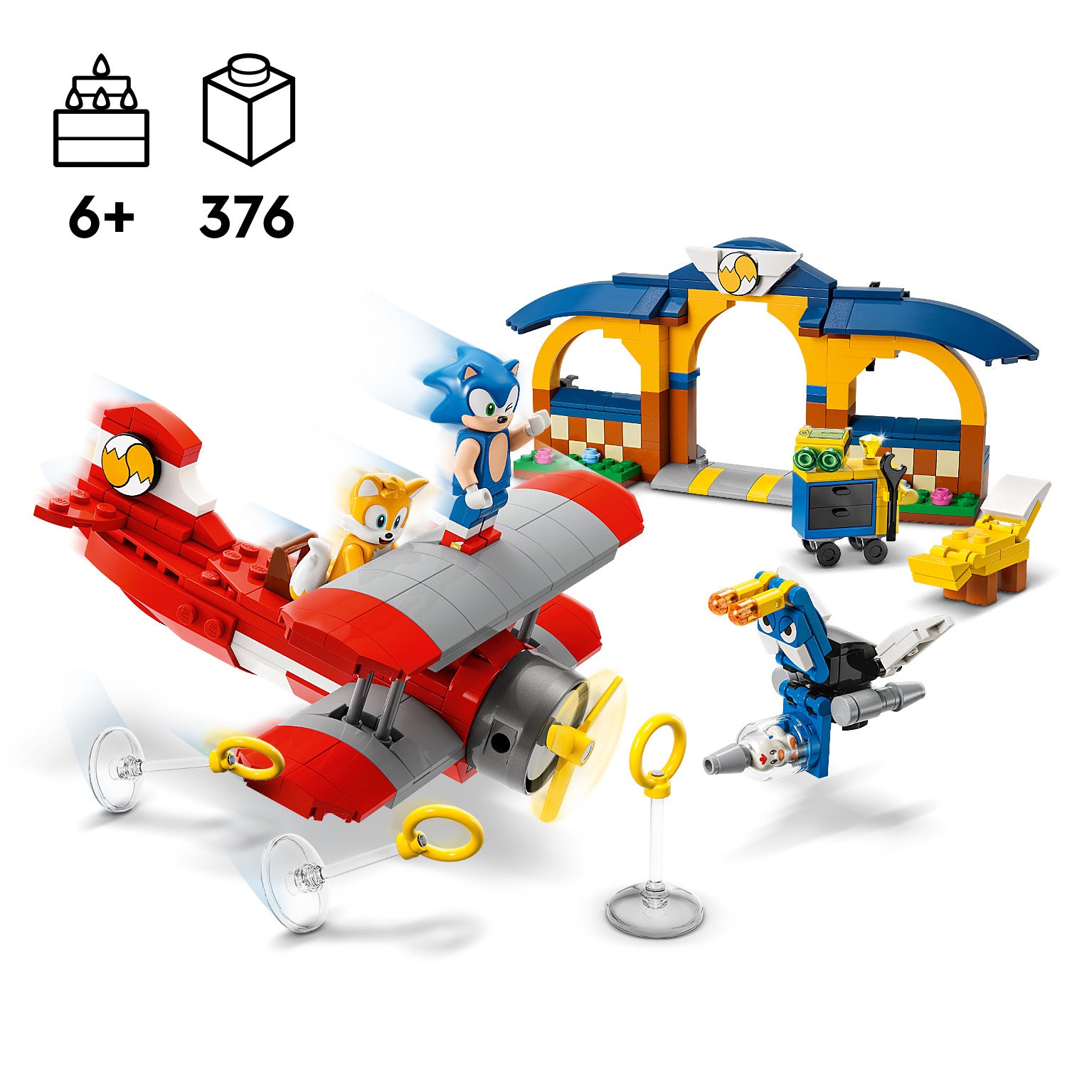 Taller de LEGO Sonic the Hedgehog Tails y avión Tornado