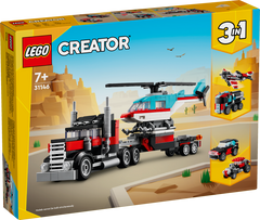 Camión De Plataforma Lego Creator Con Helicóptero