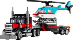 Camión De Plataforma Lego Creator Con Helicóptero
